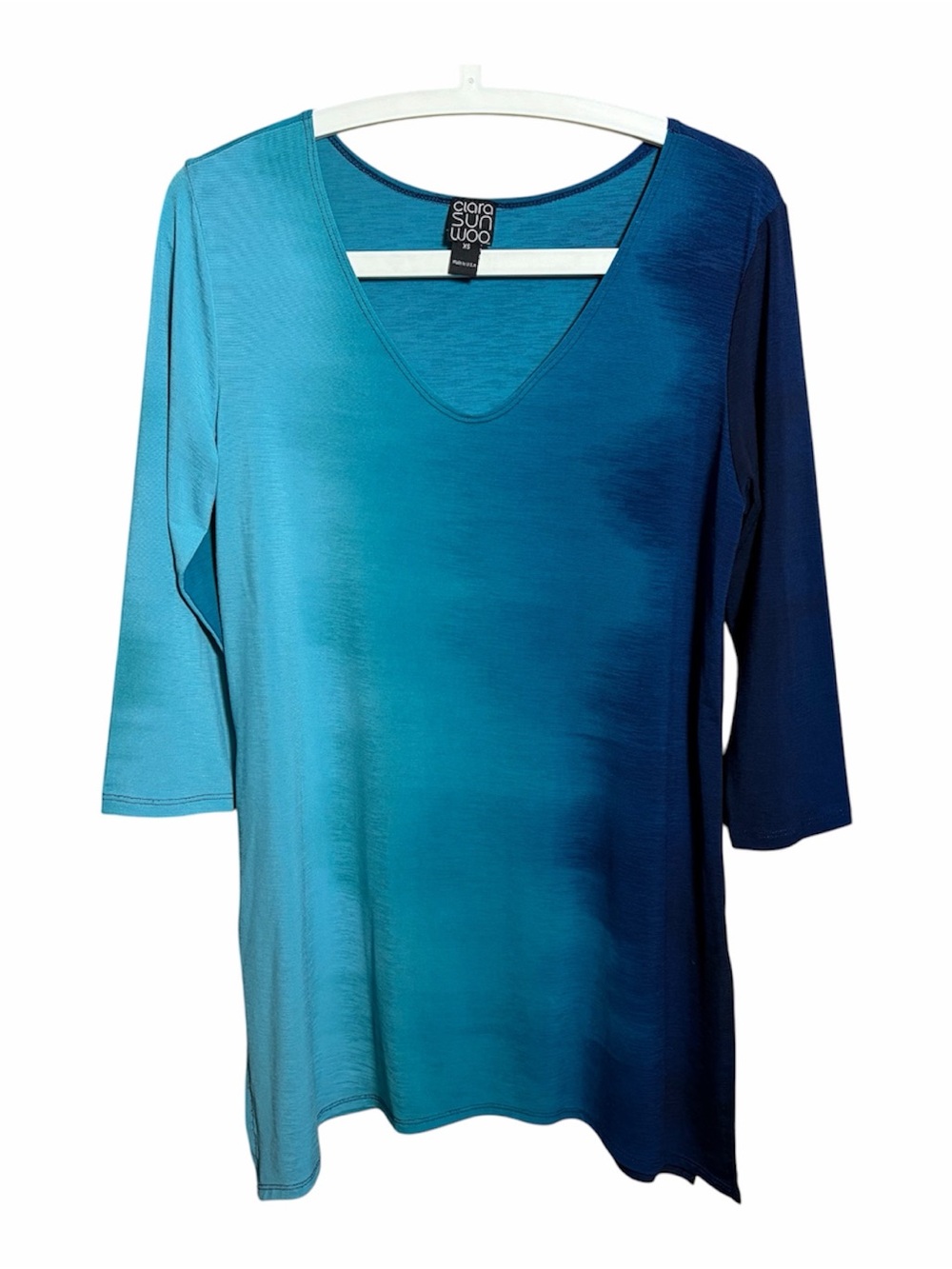 Clara Sun Woo Tunic Top Blue/teal ombré 
3/4 sleeves
